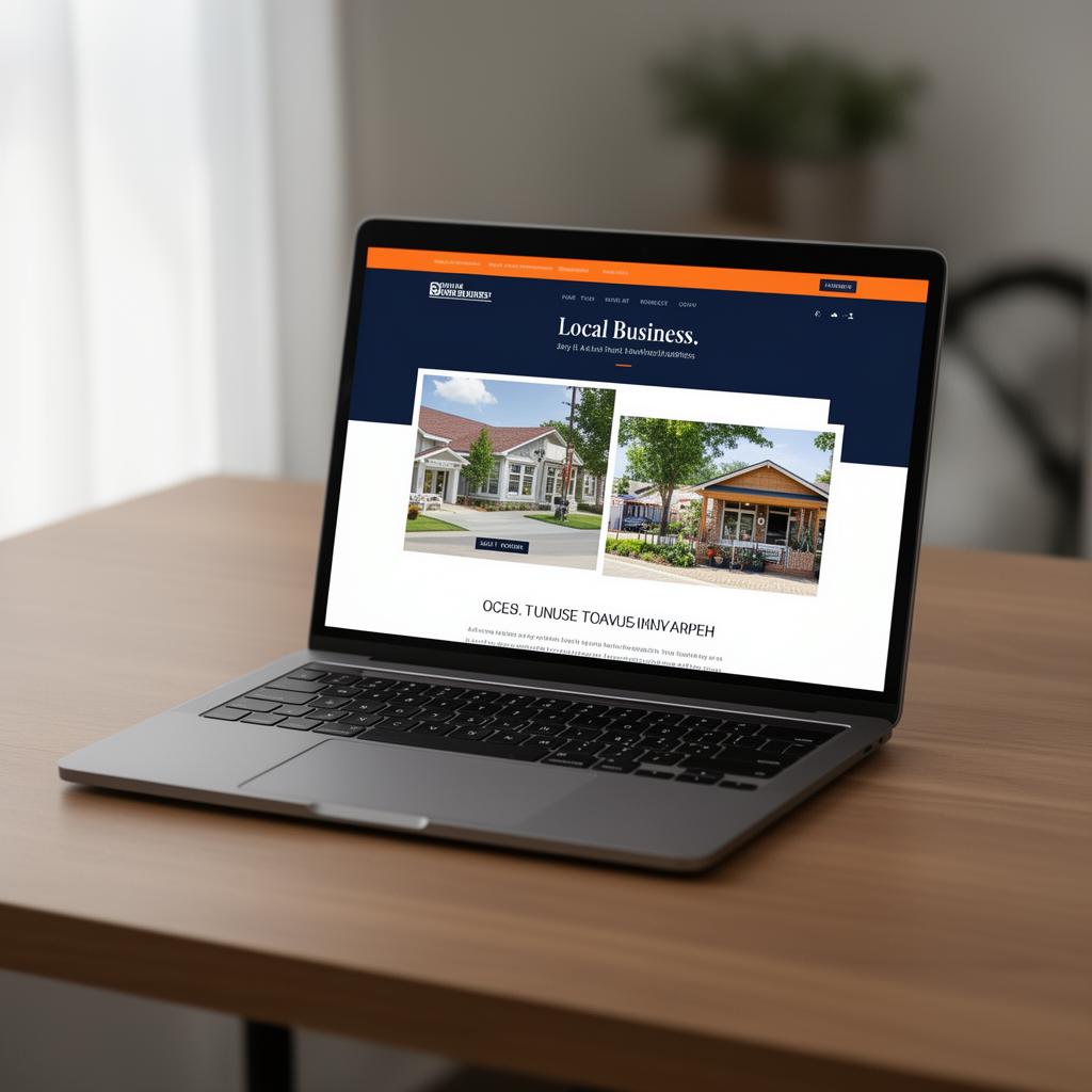 Modern laptop showing a local business website